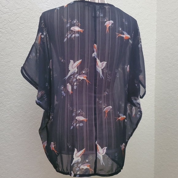 AMERICAN RAG NAVY BLUE SILKY KIMONO/coverup SZ XS - Picture 4 of 8